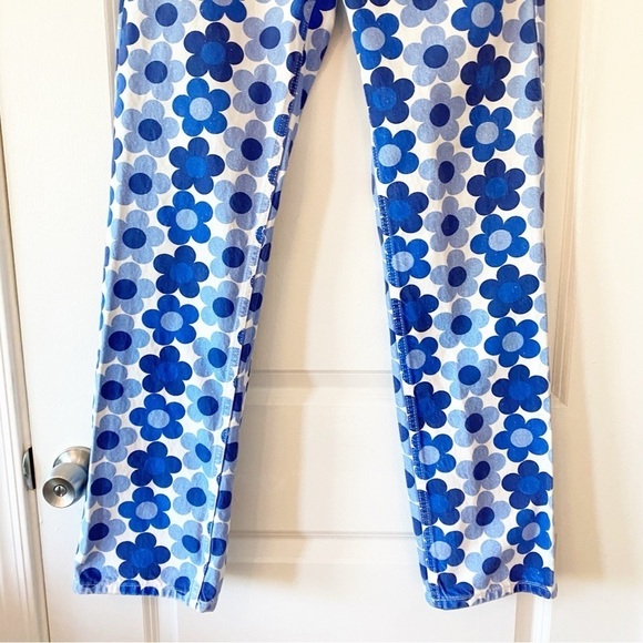ZARA Blue Daisy Straight Leg Jeans Retro - Picture 8 of 11